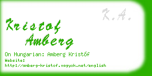 kristof amberg business card